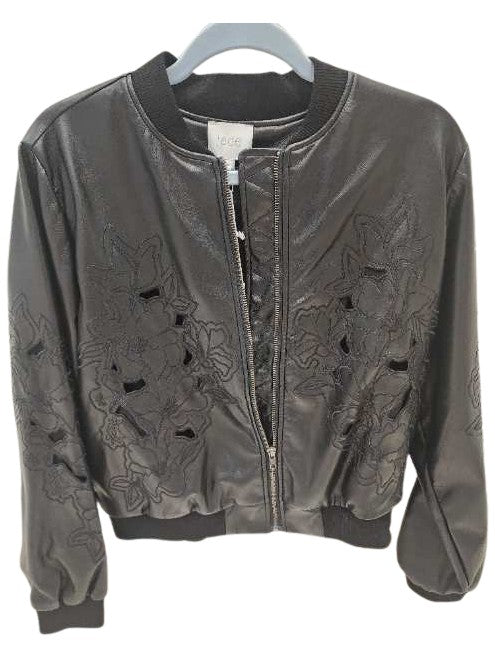 Melanie Vegan Leather Bomber Jacket - Black