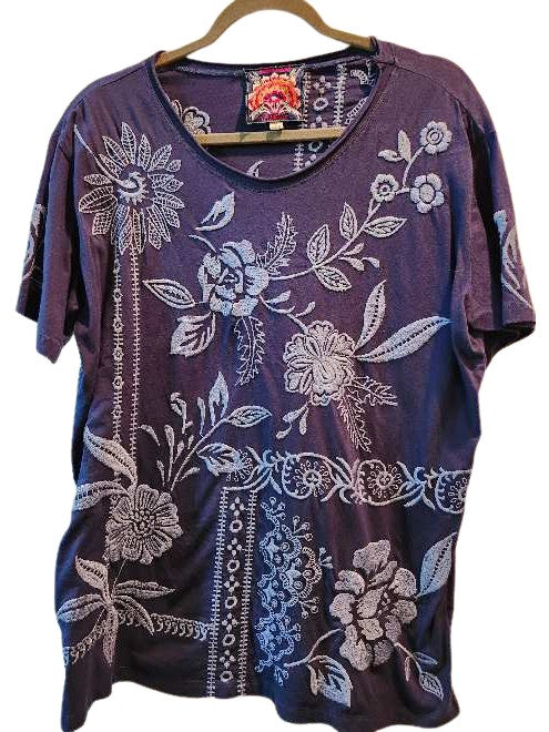 Lyra Relaxed Crew Neck Tee - Navy