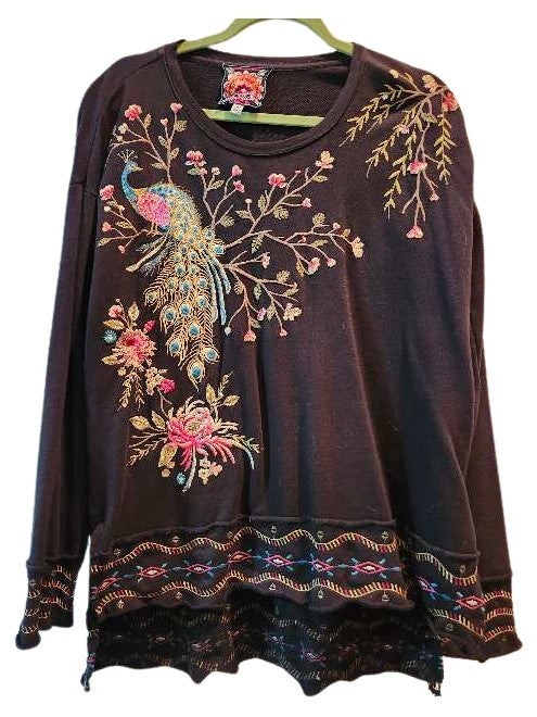 KAIRA HI-LO PULLOVER SWEATSHIRT - Black