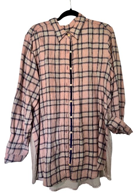 Olivia Velvet Back Oversized Shirt - PLAID