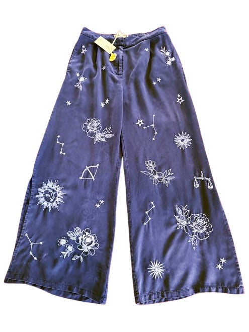 Bijou High Slit Pant - Navy