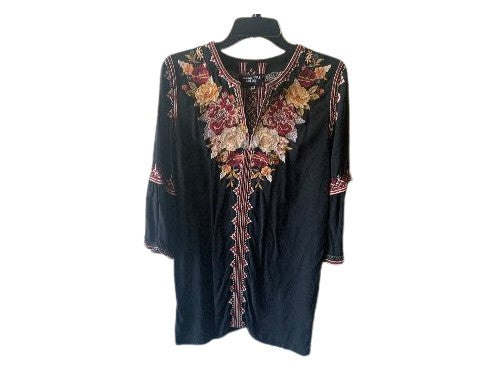 ARTEMIS FLARE SLEEVE TUNIC DRESS - BLACK