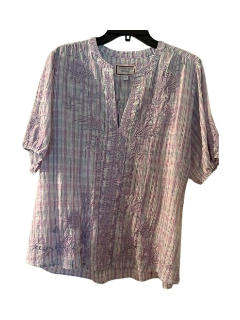 MALO PUFF SLEEVE BLOUSE - PLAID