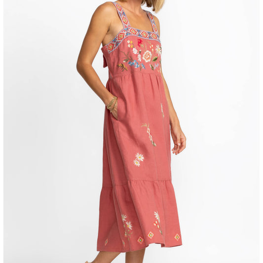 Catalina Square Neck Tank Dress - Mineral Red