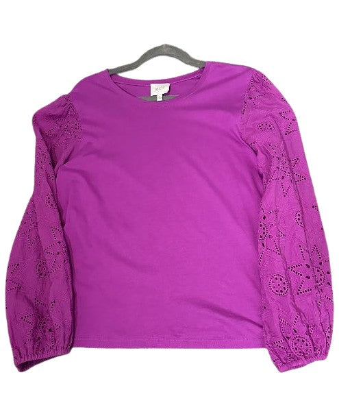Nora Long Sleeve Easy Tee - Cattleya Orchid
