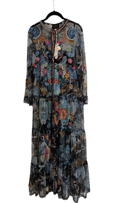 Mazzy Embroidered Mesh Midi Dress - MULTI