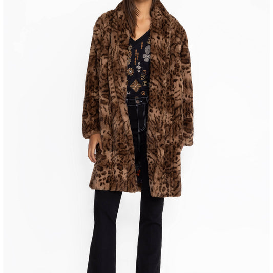 Faux Fur Jacket - Vienna Leopard