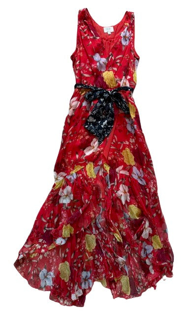 Nidra Silk Floral Wrap Dress