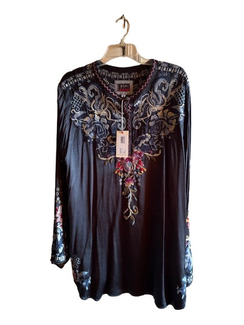 ESTA SATIN BLOUSE - MARINA