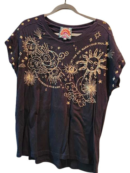 CLOUD RELAXED SEQUIN TEE - Black