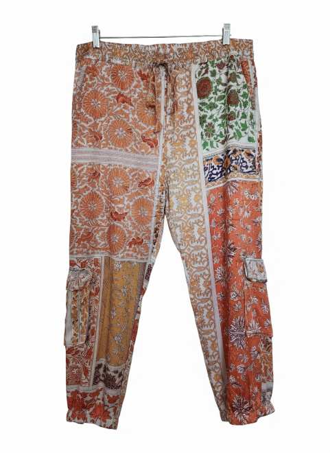 MELINO STRETCH SILK PANT - MULTI