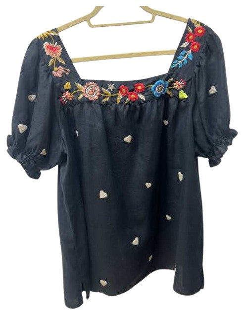 Maris Square Neck Park Blouse - Black