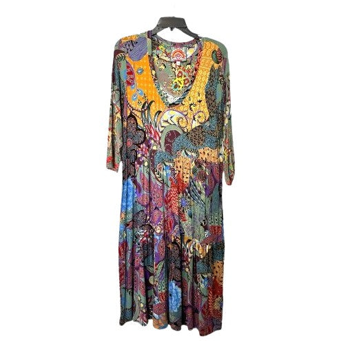 MADISON 3/4 SLEEVE TIERED DRESS - MULTI