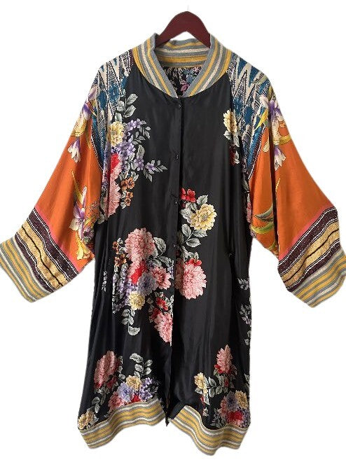 LONG FIORI COAT - REVERSIBLE