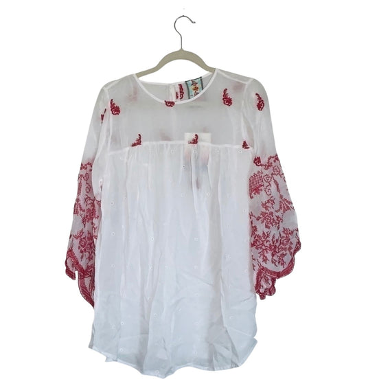 Rose Stitch Blouse - WHITE