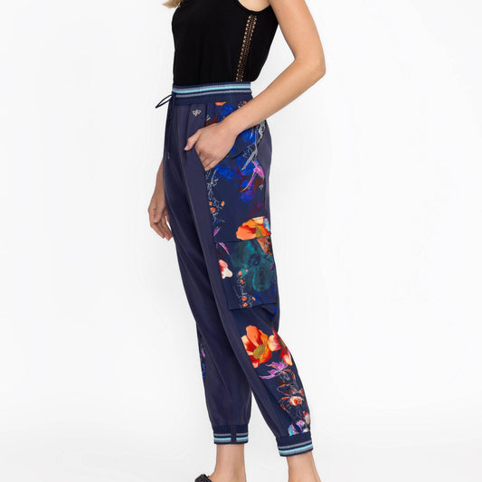 Bee Active Utility Track Pant - Midnight Scarf Print