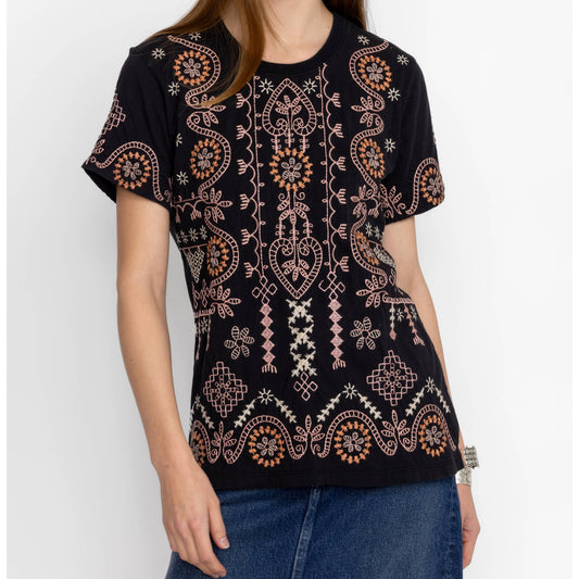 Faye Crew Neck Tee - Black