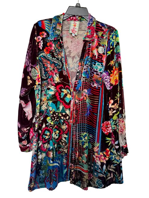 VELVET DREAM BUTTON FRONT TUNIC - MULTI