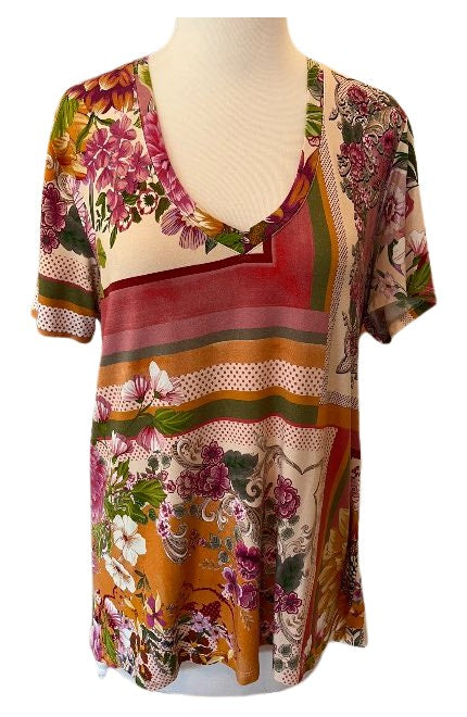 Romantic Short Sleeve V-Neck Tee
