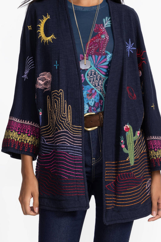 Biya Short Kimono - Navy
