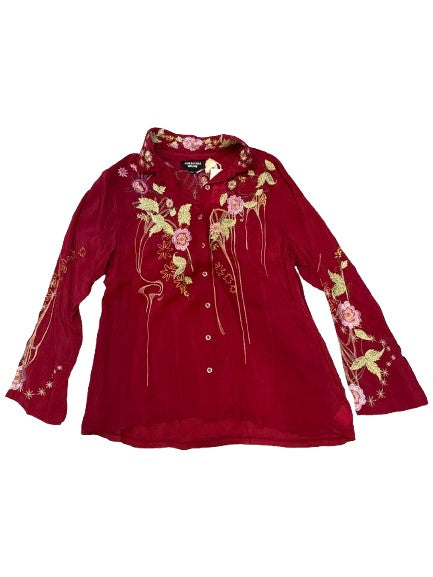 Vintage Button Down Shirt - Cerise