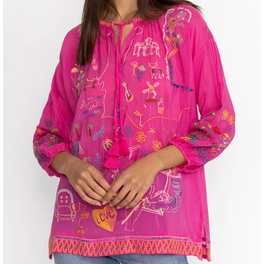 Zadonia Blouse - Fuchsia