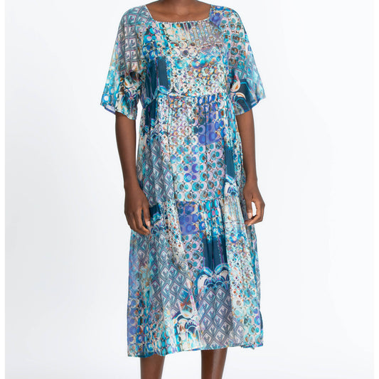 Klodi Raglan Tiered Dress - Multi