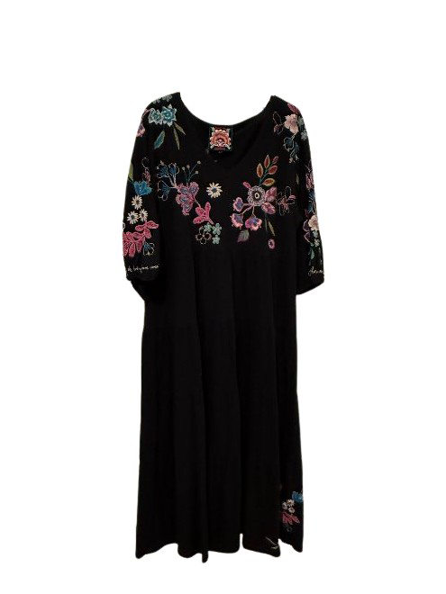 Shilo Dolman Tiered Knit Dress - Black