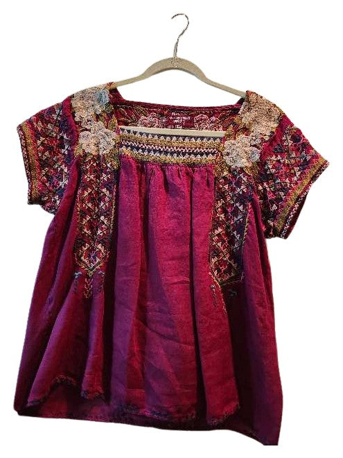 RONNIE CROP MEXICAN TOP - Grape