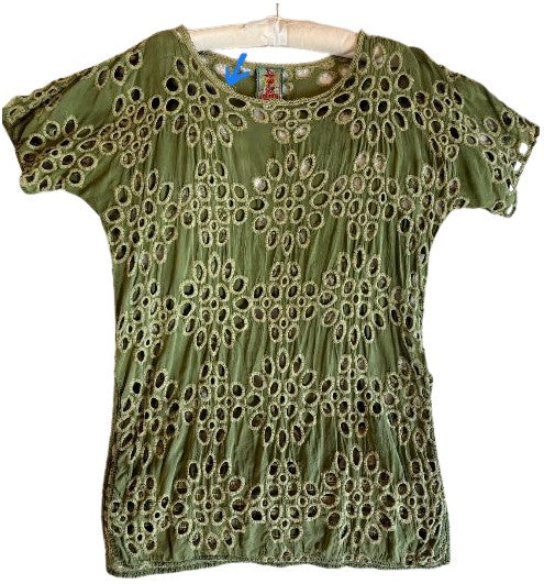 Lalla Green Eyelet Tunic (w/ slip)