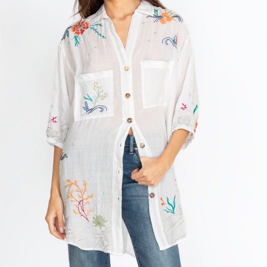 Coralie Oversized Weekend Tunic - White