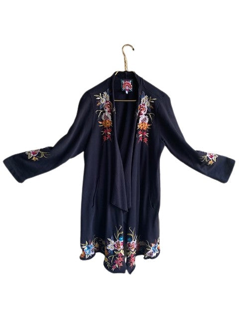 Isla Draped Cardigan Coat - Black