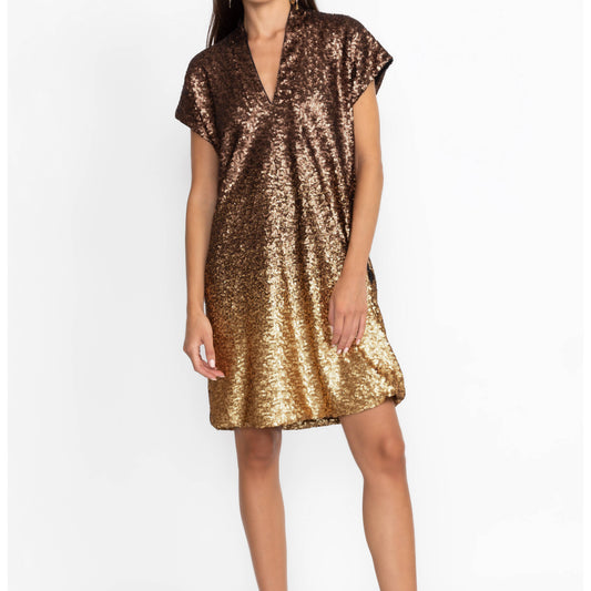 Sequin Gold Alma Dress - Gold