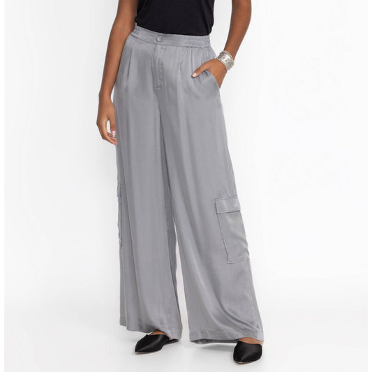 Cupro Pleated Pull-On Pant - Cloudburst