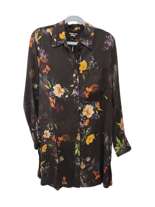 Button Detail Swing Tunic Dress - Villa Noire