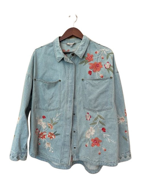 Cherri Denim Pocket Overshirt - Denim Blue