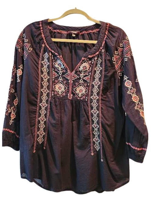 TATUM PEASANT BLOUSE - Black