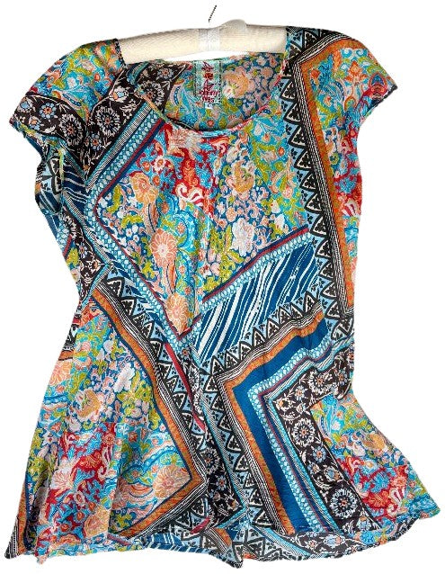 Silk Crew Neck Tunic - Multi