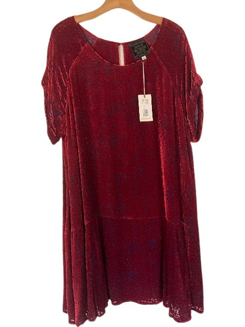 Jade red velvet burnout dress