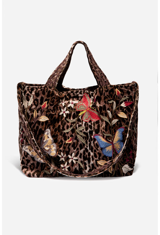 Penelope Velvet Tote Bag - Leopard
