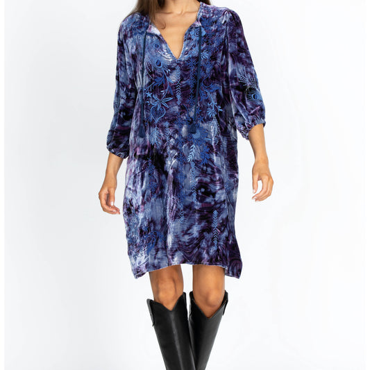 Azure Velvet Relaxed Dress - Croatian Dreams