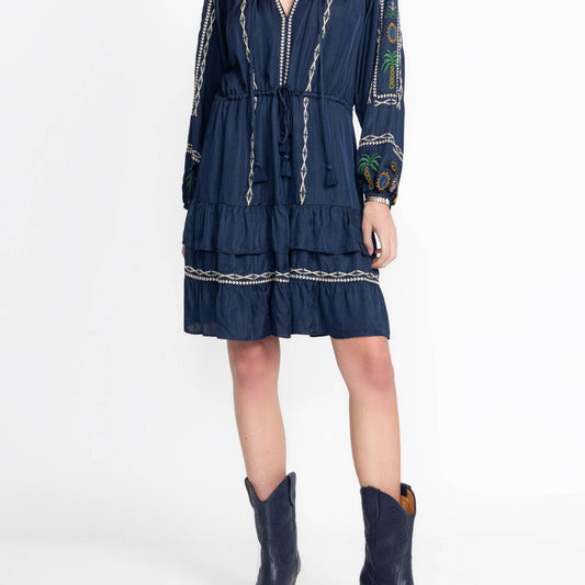 Lexie Tiered Mini Dress - Dress Blues