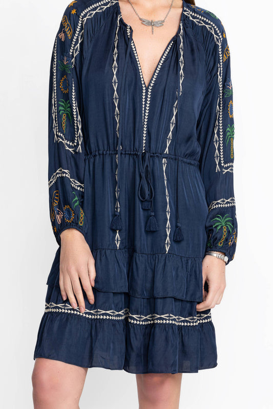 Lexie Tiered Mini Dress - Dress Blues
