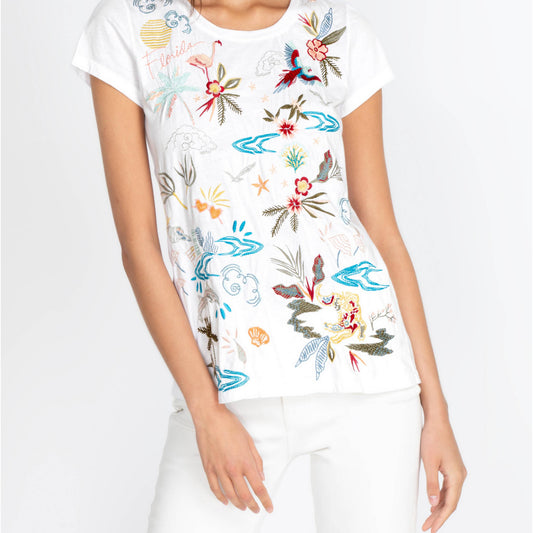 Florida Cap Sleeve Tee - White