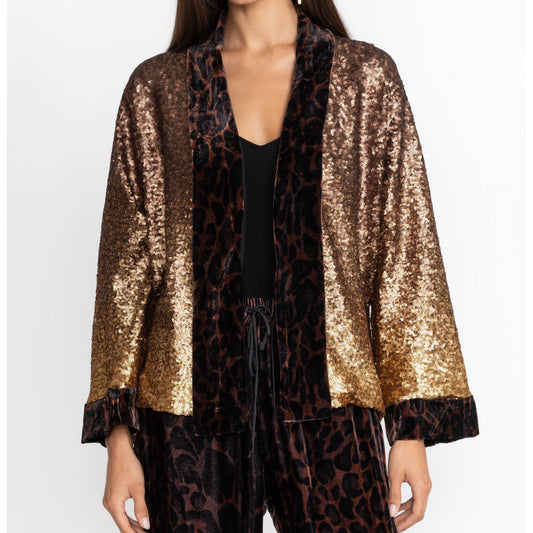 Sequin Gold Plaza Kimono - Gold