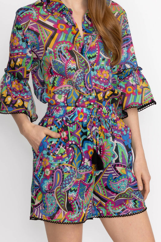 Demarne Pull On Short With Trim - Demarne Print