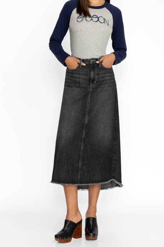 Vienna Midi Skirt - True Black Wash