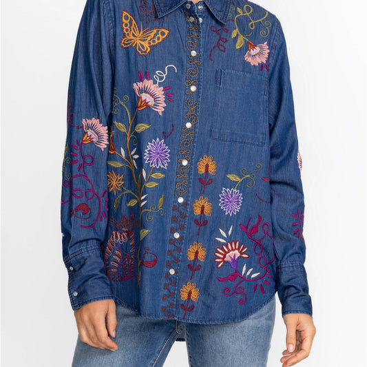 Toni Relaxed Denim Pocket Shirt - Denim Blue