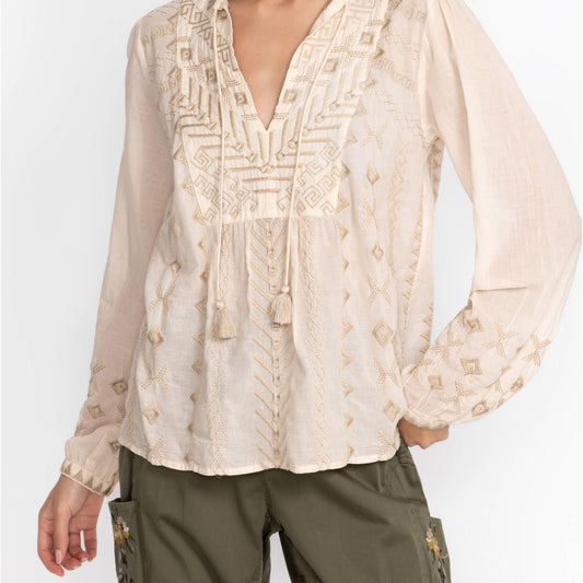 Charis Prairie Blouse - Ecru