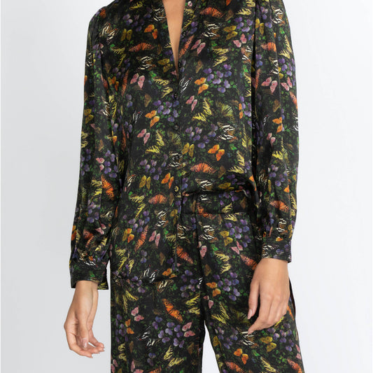 Midnight Mariposa Riviera Blouse - Midnight Mariposa